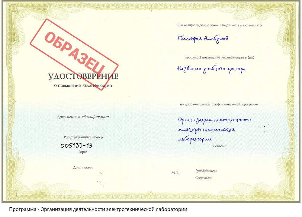 Организация деятельности электротехнической лаборатории Воронеж