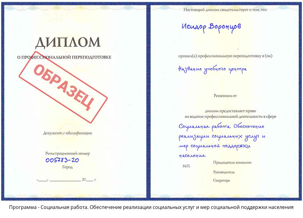 Социальная работа. Обеспечение реализации социальных услуг и мер социальной поддержки населения Воронеж