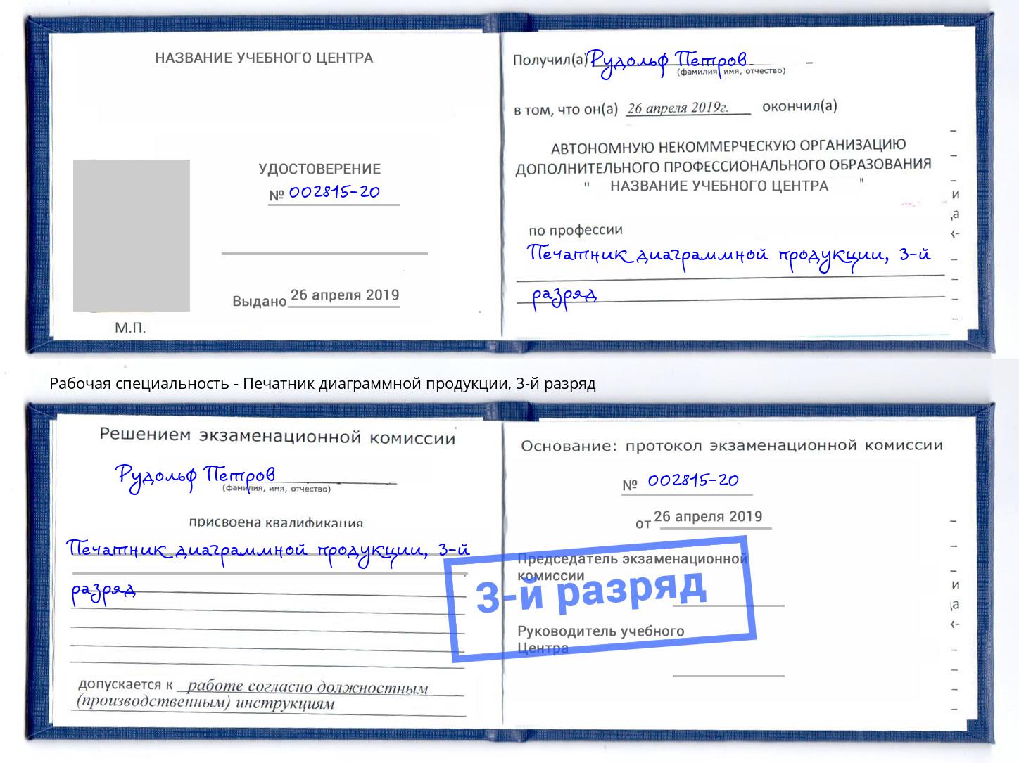 корочка 3-й разряд Печатник диаграммной продукции Воронеж